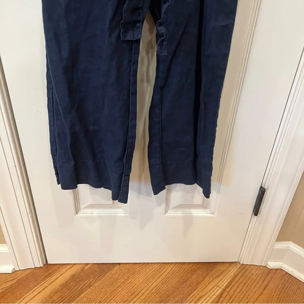Like New Quince 100% European Linen Square Neck Jumpsuit Deep Navy Small